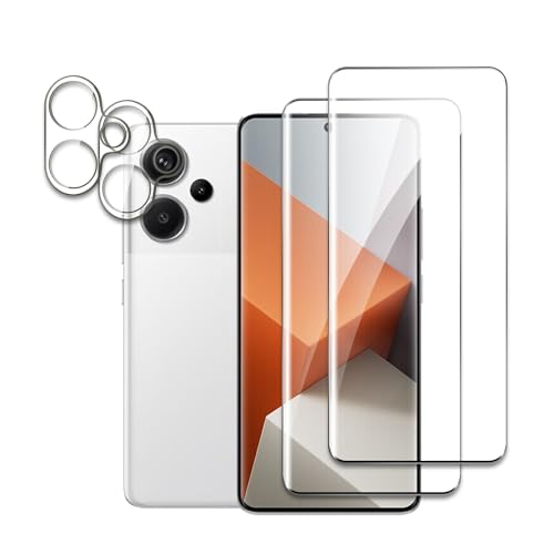 [4Pezzi] 2 Pezzi Vetro Temperato Pellicola Protettiva + 2 Pezzi Pellicola Fotocamera Compatibile Con Xiaomi Redmi Note 13 Pro Plus, 3D Curved Edge To 