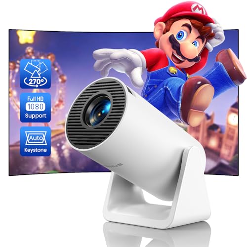 Mini Proiettore【Auto Keystone & Tiro Corto】18000 Lumen Wifi Bluetooth Portatile Videoproiettore Supporto 1080P Full Hd, Wimius Proiettore Soffitto 270