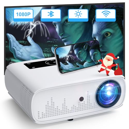 Hopvision Proiettore 15000 Lux Proiettore 4K Native 1080P Full Hd Home Cinema Bluetooth Proiettore Con Wlan 350'' Display Compatibile Con Tv Stick, Hd