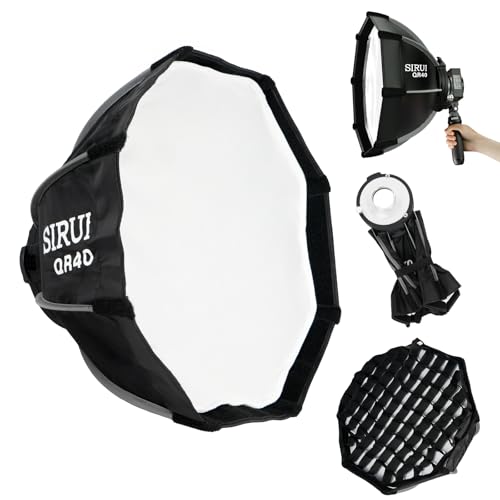 Sirui Mini Softbox Pieghevole A Montaggio Rapido, 40 Cm, A Sgancio Rapido Con Griglia Diffusore, Cattivo Per Illuminazione Continua Video, Compatibile