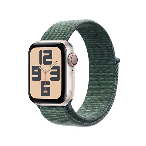 Apple Watch Se (2ª Gen.) Gps + Cellular 40 Mm Smartwatch Con Cassa In Alluminio Galassia E Cinturino Sport Loop Verde Lago. Tracker Per Fitness E Sonn