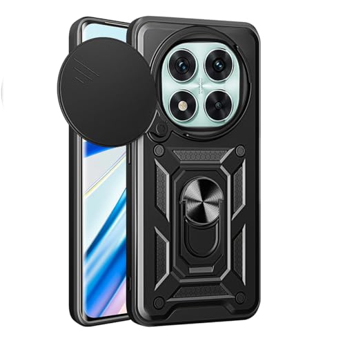 Jnerbuyi Custodia Per Xiaomi Redmi Note 14 Pro 5G Con Anello 360°With Obiettivo Cover, Custodia Protective Con Supporto Magnetico, Cover Antiurto Bump