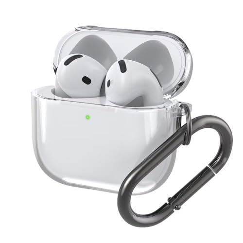 Boerhang Cover Compatibile Con Airpods 4 2024, Tpu Antiurto Trasparente Semplice [Led Frontale Visibile] Compatibile Con Airpods 4 2024.Trasparente