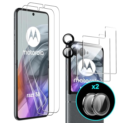 Heioloo [2+2+2 Pezzi Pellicola Protettiva Per Motorola Razr 50 5G/Motorola Razr 50S, Pellicola Protettiva Morbida E Vetro Temperato Schermo Esterno, S