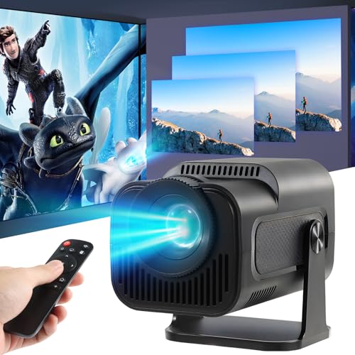Mini Proiettore,Hy320 Mini Proiettore Portatile, 4K Videoproiettore Con Android 11, Bluetooth 5.0 Wifi 6, 180°Rotabile, Correzione Trapezoidale, Home 