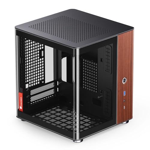 Jonsbo Tk-0 Mini Itx Case Nero – Itx Case Con Vetro Temperato, Alloggiamento Mini Pc In Legno, Sff Case Per Schede Grafiche Fino A 230 Mm, Usb C Sul P