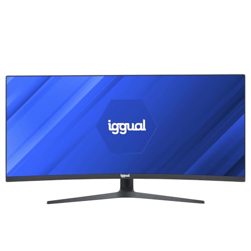 Iggual Monitor Ultrawide Curvo 34" 21:9 Wqhd 3440X1440Px, 165Hz, Freesync, Hdr, R1500, Va, 2Xhdmi 2Xdp, Vesa 75X75, Regolabile Inclinazione E Rotazion