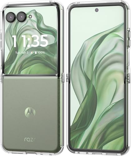 Captor Cover Trasparente Per Motorola Razr 50, Custodia In Silicone Rigida E Sottile, Protezione Con Bordo Rialzato Per Schermo E Fotocamera