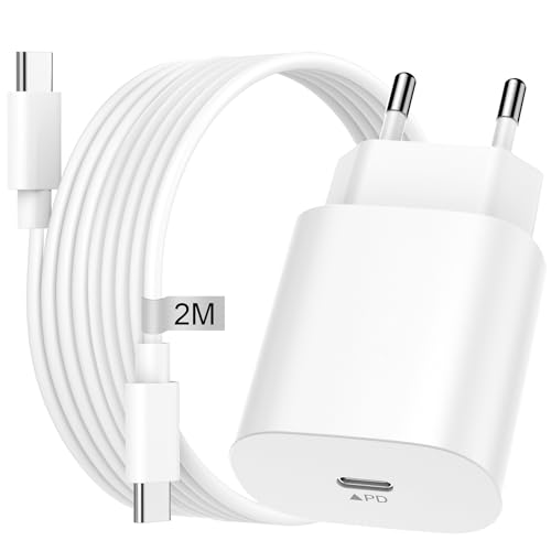 Caricatore Usb C Rapido Per Caricabatterie Samsung 25W Con Cavo Usb C 2M Per Samsung Galaxy S23 Ultra/S23/S22/S21/S20/Note/A13/A33 5G,Alimentatore Usb