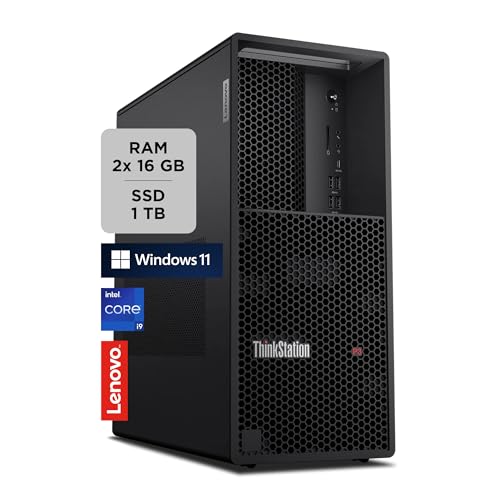 Lenovo - Workstation Desktop Thinkstation P3 Tower, Pc Fisso Ufficio Con Windows 11 Pro, Intel Core I9-14900, Ram 2X16Gb Udimm Ddr5-4400 Non-Ecc, 1Tb