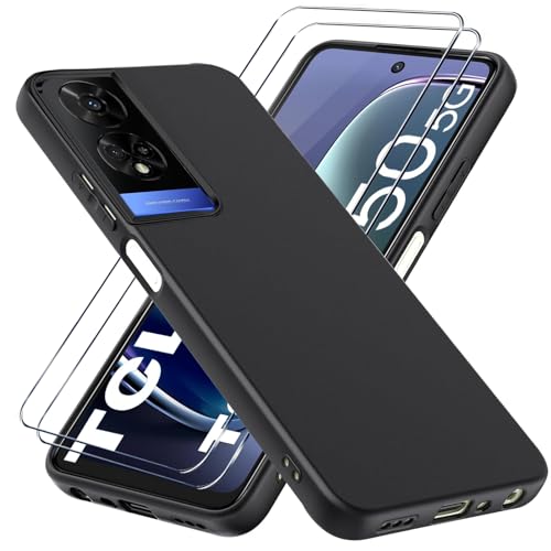 Lyjerry 1Pcs Cover E 2Pcs Vetro Per Tcl 50 5G Cover Tcl 50 5G Antiurto Custodia Piu Vetro Temperato Protezione Tcl 50 5G Pellicola Protettiva Vetrino