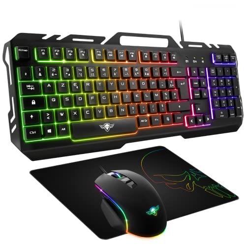 Spirit Of Gamer - Pacchetto Gaming 3 In 1 Pro-Mk5 - Tastiera Gamer Rgb Anti-Ghosting - Mouse Gamer 7 Pulsanti Rgb 3200 Dpi - Tappetino Antiscivolo - C