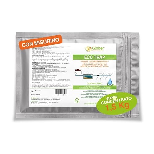 Eco-Trap Septic Tank 1,5 Kg - Enzimi Per Fosse Biologiche Con Dosatore - Attivatore Fossa Biologica - Made In Italy - Pulizia E Manutenzione Circolare
