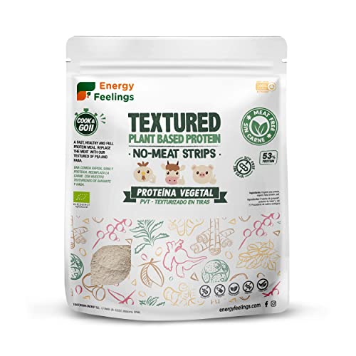 Energy Feelings Strisce Proteiche Di Piselli Testurizzate 400G | Proteine Vegane Biologiche Senza Zuccheri Aggiunti | 53% Di Proteine Vegetali | P