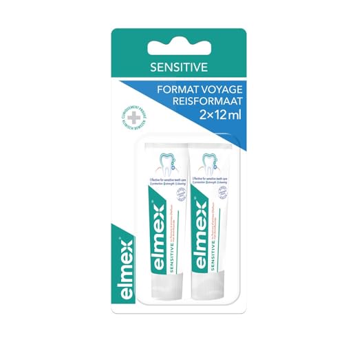Elmex Tubetti Da Viaggio Per Dentifricio Sensibile, 2 X 12 Ml