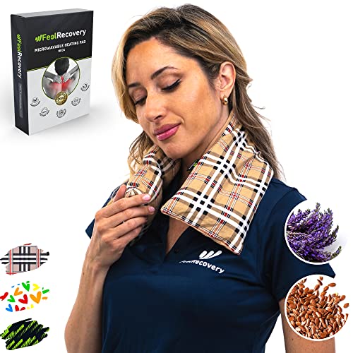 Cuscino Termico Cervicale - Cuscino Per Microonde Riscaldante Per Collo (60X15 Cm) - Scaldacollo Per La Nuca E Spalle Con Federa Esterna Lavabile In C