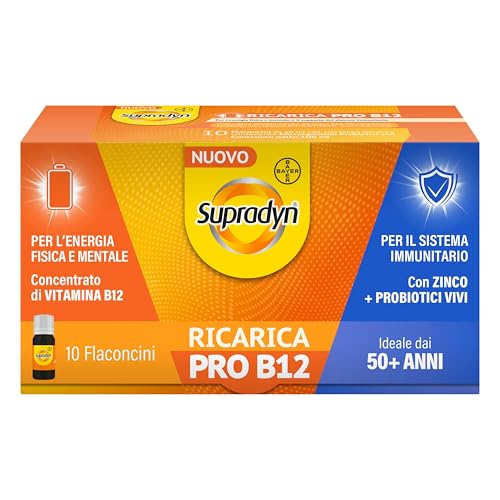 Supradyn Ricarica Pro B12, Integratore Con Vitamina B12, Zinco E Probiotici, Per La Stanchezza Fisica E Mentale E Il Supporto Al Sistema Immunitario D