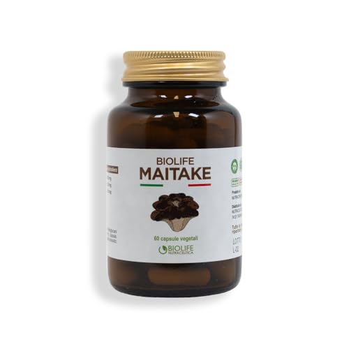 Biolife Maitake | Fungo Maitake Integratore Alto Dosaggio| 50% In Polisaccaridi E 30% In Betaglucani |60Capsule Da 500Mg | Senza Glutine E Vegan