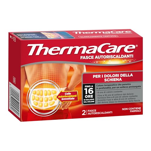 Thermacare Schiena 2 Fasce Monouso Autoriscaldanti A 8 Ore Di Calore Costante Terapeutico Per I Dolori Della Schiena