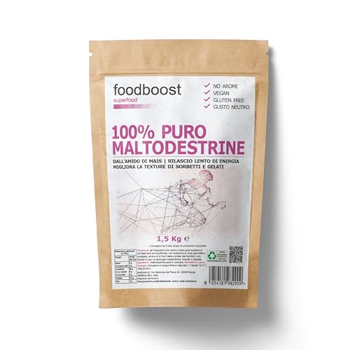 Maltodestrine In Polvere 1,5 Kg Foodboost, Maltodestrine Ciclismo –Resistenza – Running A Rilascio Prolungato, Addio Calo Di Zuccheri – Gluten Free. (