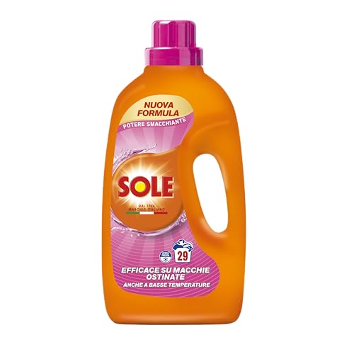 Sole Detersivo Lavatrice Potere Smacchiante 29 Lavaggi, Formula Igienizzante, Detersivo Lavatrice Liquido Potere Smacchiante, Rimuove Le Macchie A Bas