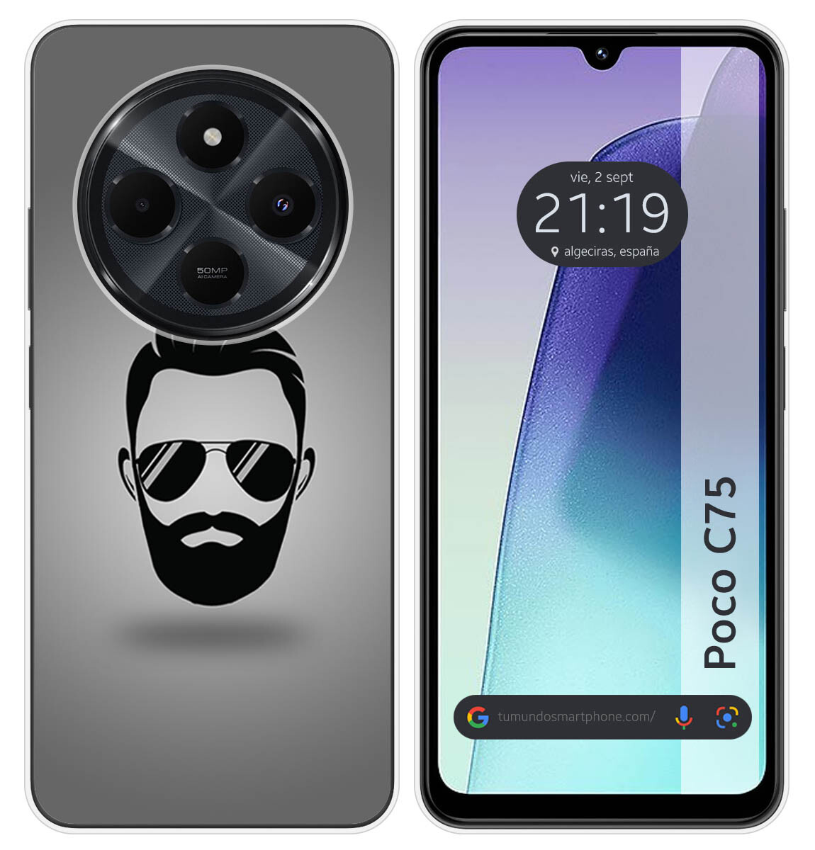 Cover Silicone per Xiaomi Poco C75 Disegno Barba Disegni
