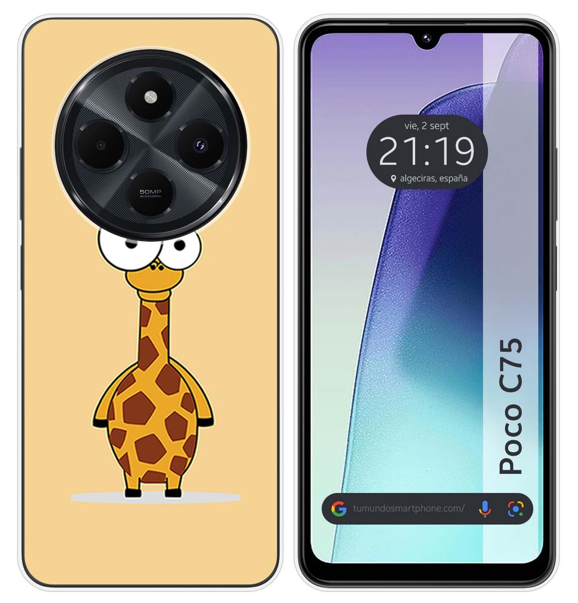 Cover Silicone per Xiaomi Poco C75 Disegno Giraffa Disegni