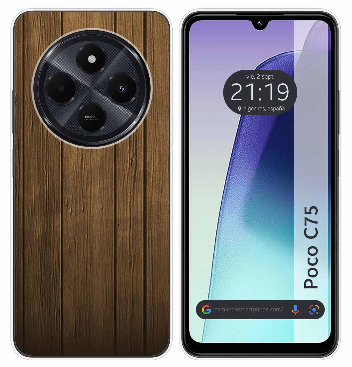 Cover Silicone per Xiaomi Poco C75 Disegno Legno Disegni
