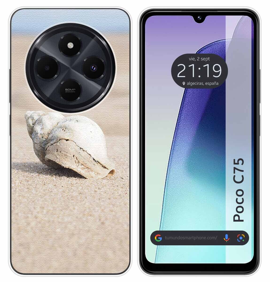 Cover Silicone per Xiaomi Poco C75 Disegno Conchiglia Disegni