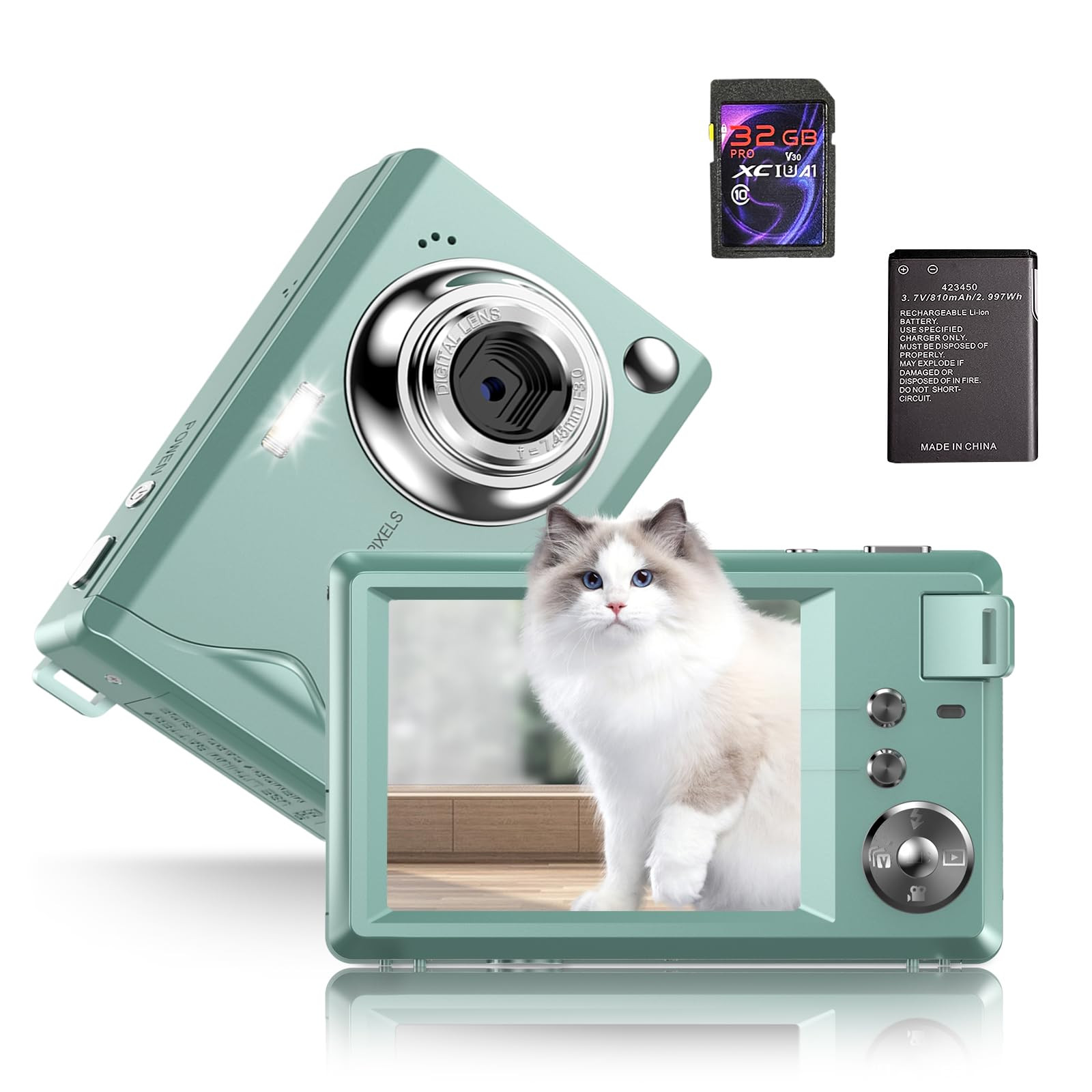 Fine Life Pro Fotocamera digitale 4K FHD 48MP fotocamera compatta con (J1x)