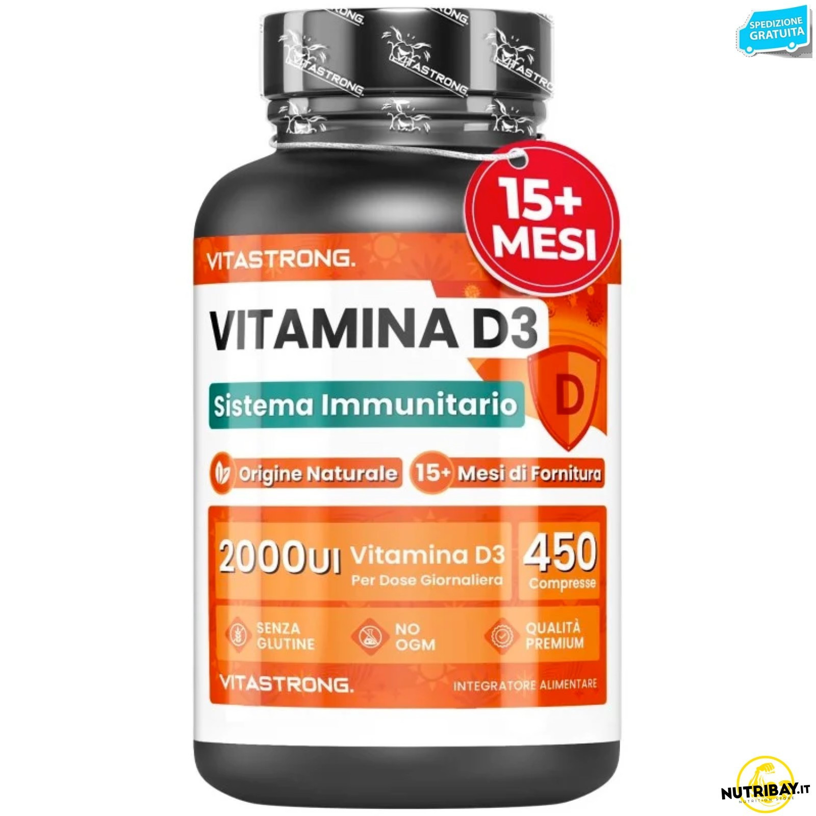 Vitastrong Vitamina D3 - 450 cpr Vitamina D3 alto dosaggio