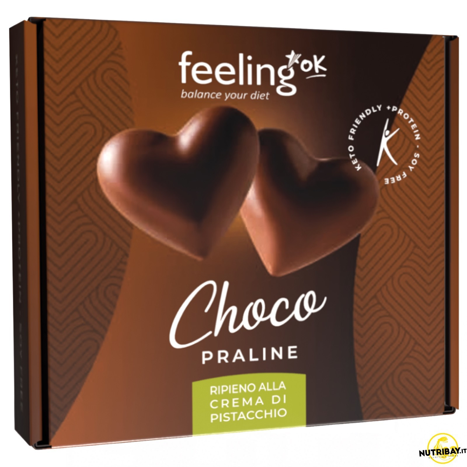 Feeling Ok Choco Praline Ripieno Al Pistacchio - 90 gr Cioccolatini keto