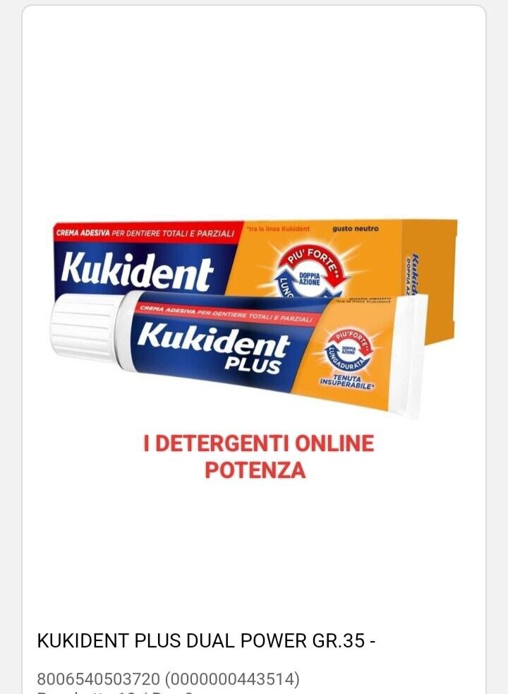 KUKIDENT PLUS Tenuta insuperabile DOPPIA AZIONE sapore neutro 35g PEZZI 6