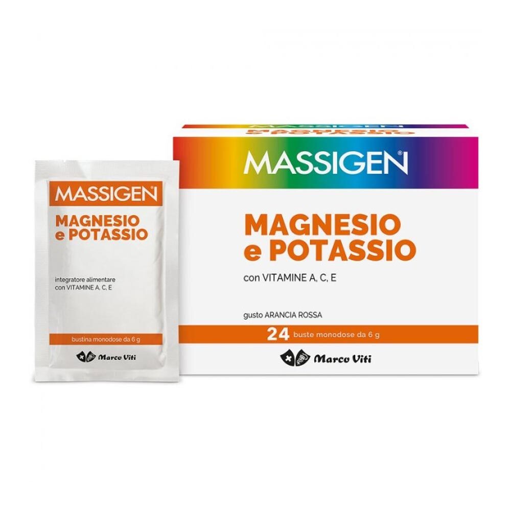 Massigen Magnesio e Potassio Integratore Alimentare, 24 bustine