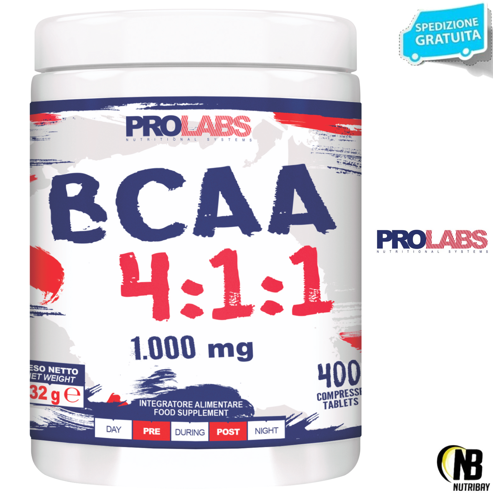 Prolabs BCAA 4:1:1 400 cpr Aminoacidi Ramificati 411 Extra Leucina + Vitamine