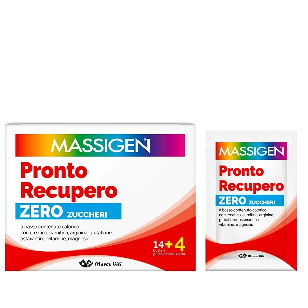 MASSIGEN PRONTO RECUPERO ZERO ZUCCHERI 14+4 BUSTINE CREATINA CARNITINA VITAMINE
