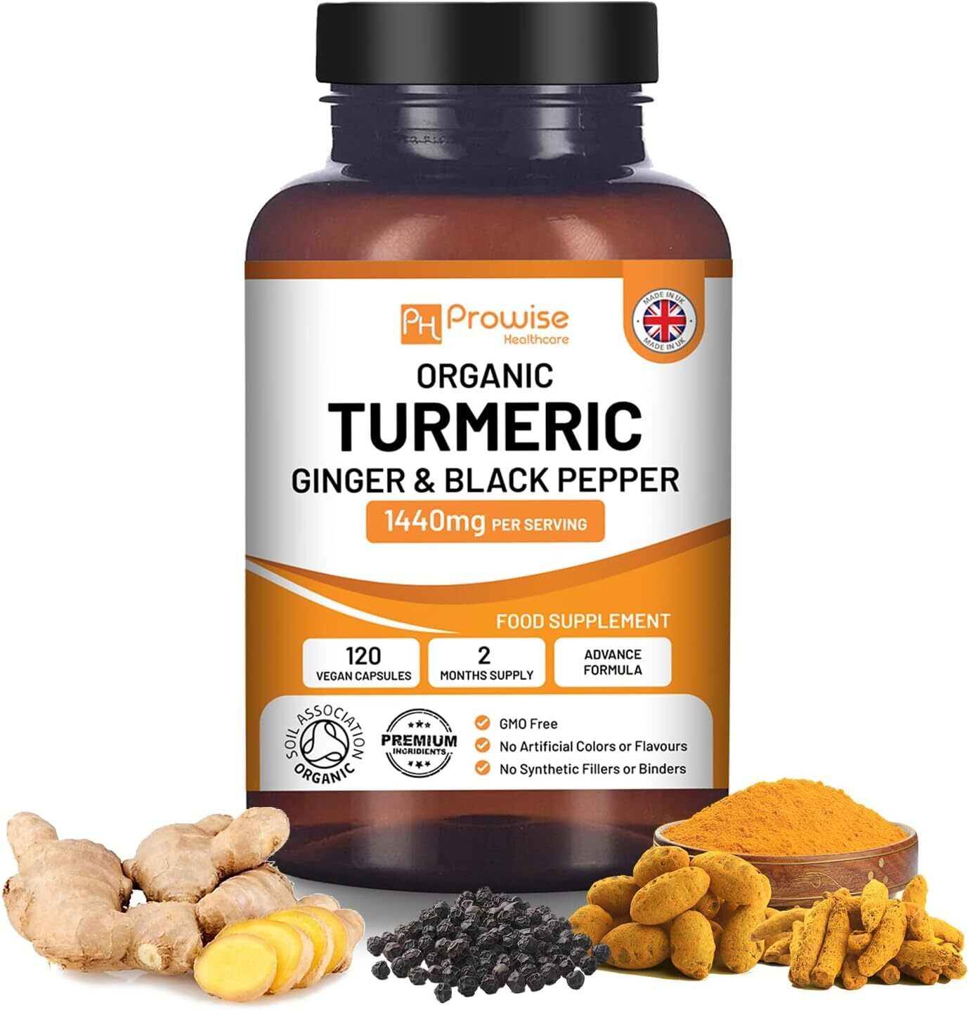 Curcuma ad Alto Dosaggio 1440mg | 120 Capsule di Curcumina con Piperina &...