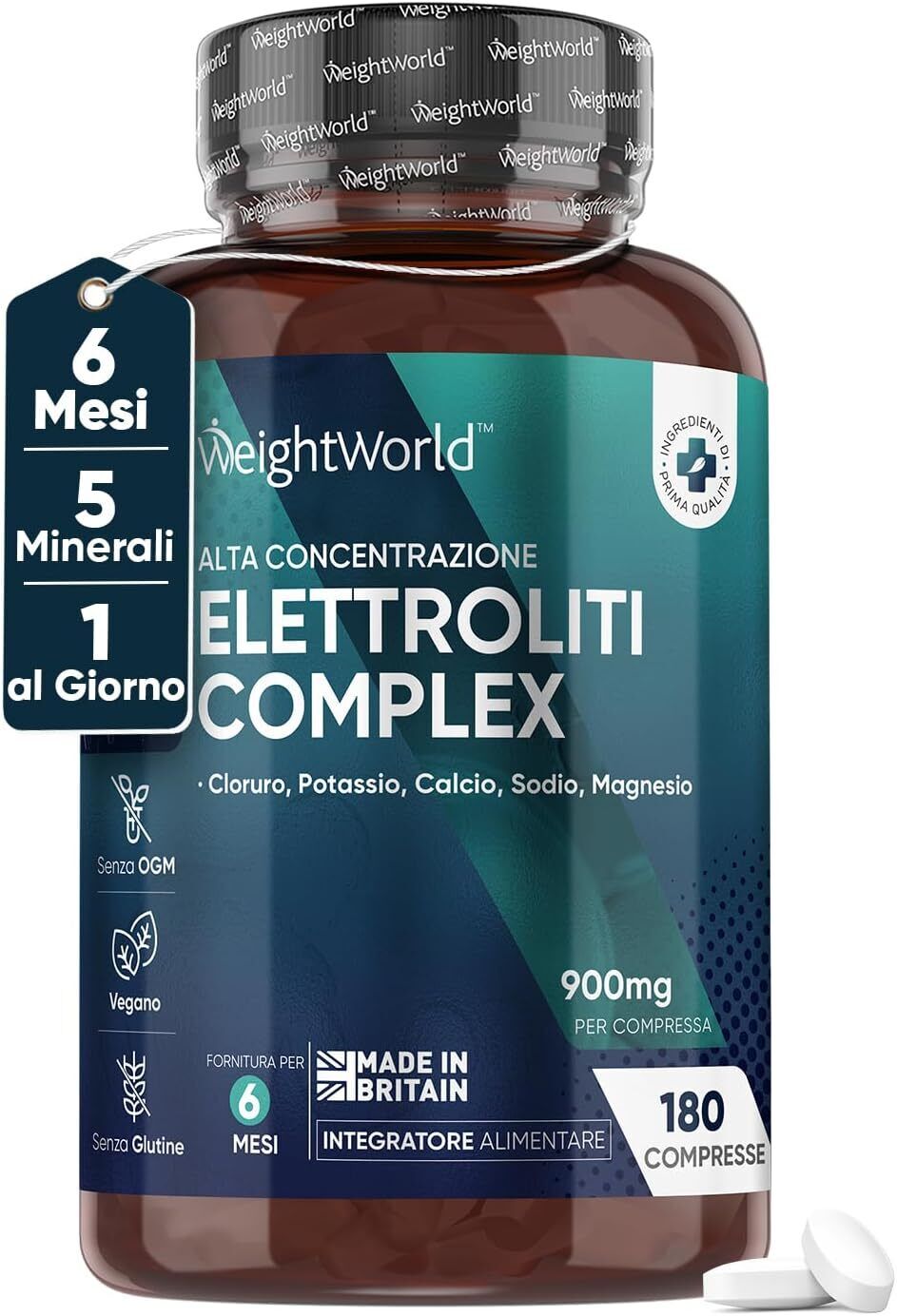 Elettroliti, Sali Minerali Integratori, Magnesio, Potassio, Sodio, Calcio,...