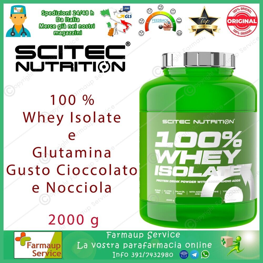 Scitec Nutrition 100% Whey Isolate 2000 gr 2 kg Proteine Siero Del Latte Pure