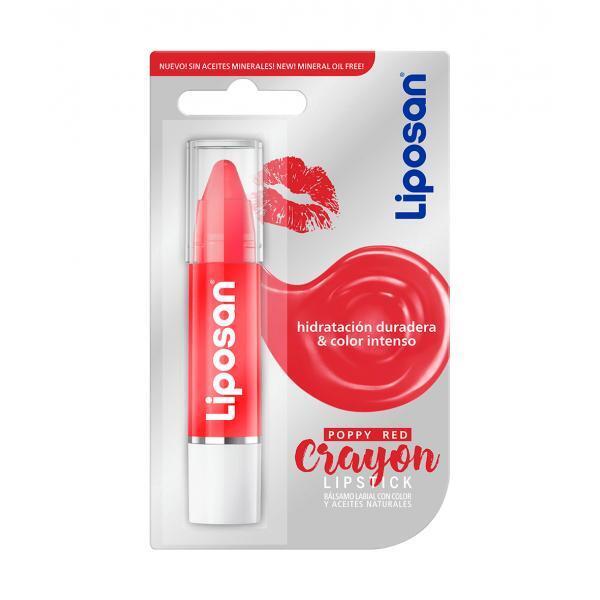 Liposan Crayon Lip Balm With Colour Poppy Red