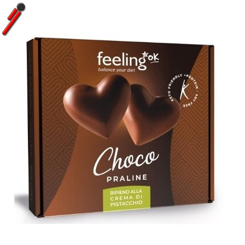Feeling Ok, Choco Praline Ripiene al Pistacchio, 90 g Praline proteiche ripiene