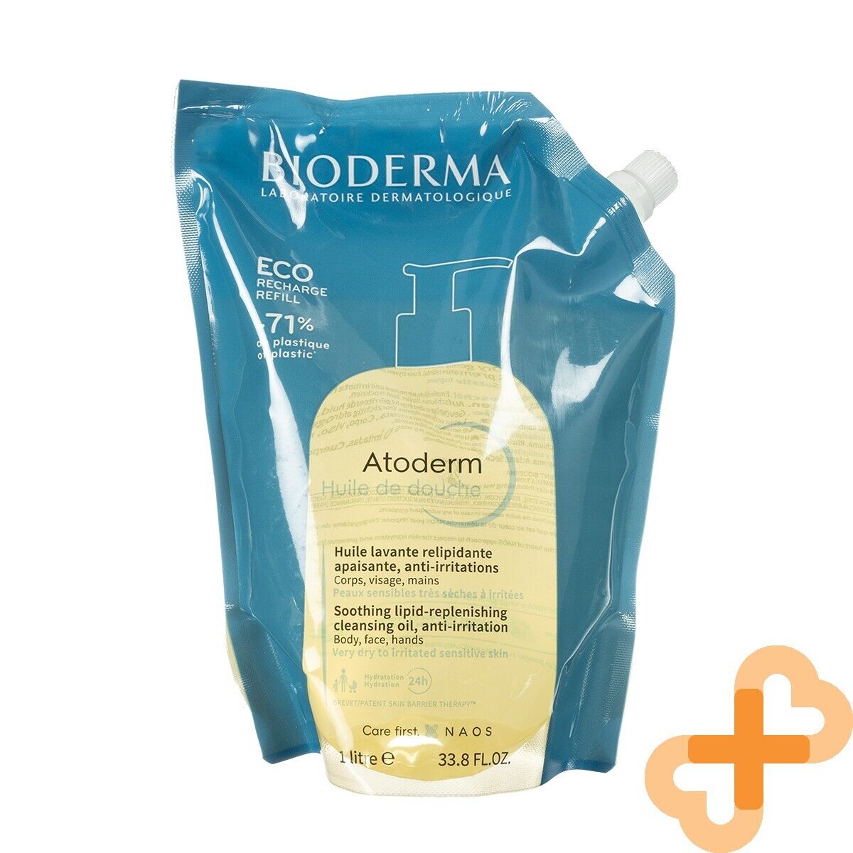BIODERMA HUILE DE DOUCHE ECOREFILL Detergente Olio Corpo Lenitivo Riempenante...
