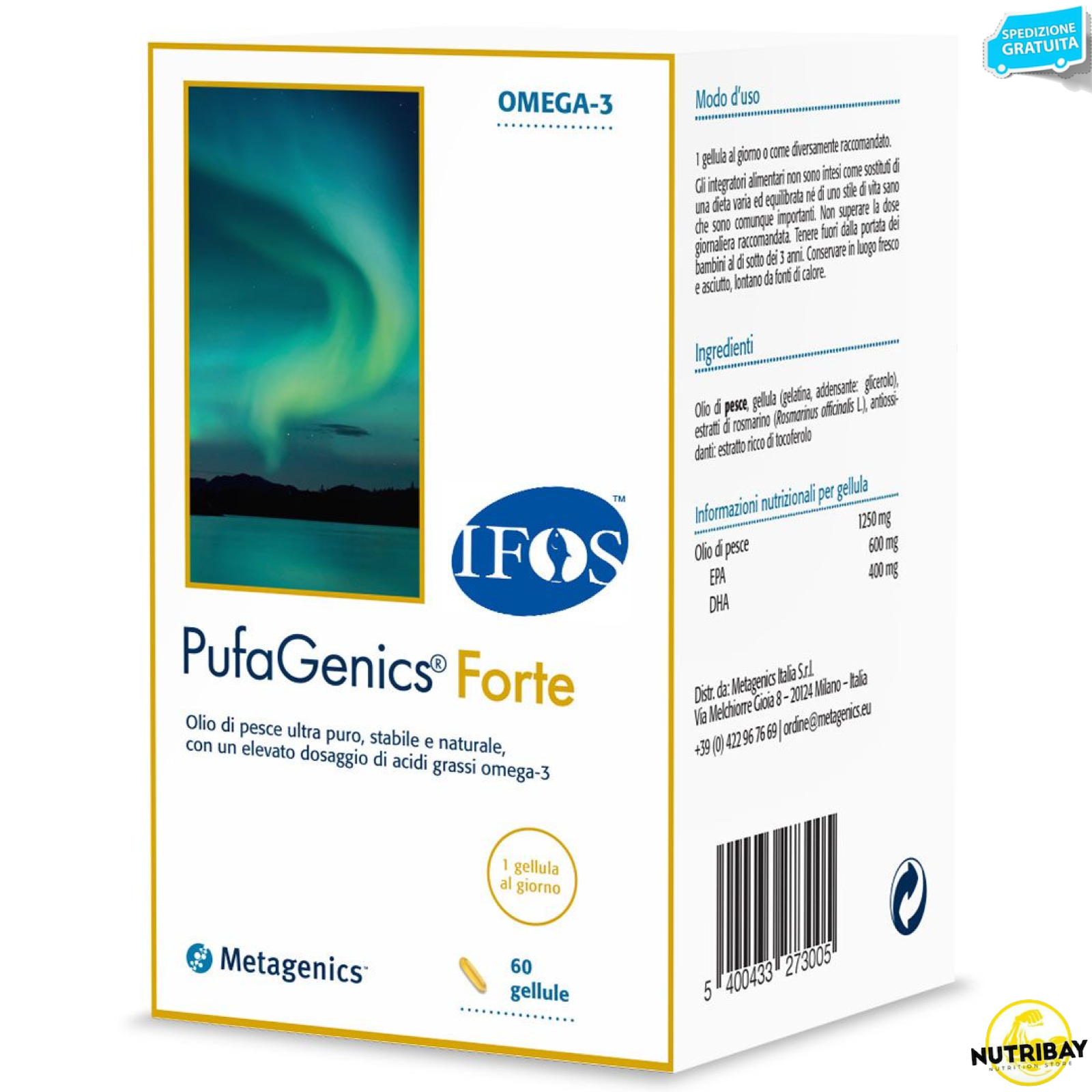 Metagenics Pufagenics Forte - 60 gellule Omega 3 certificato IFOS