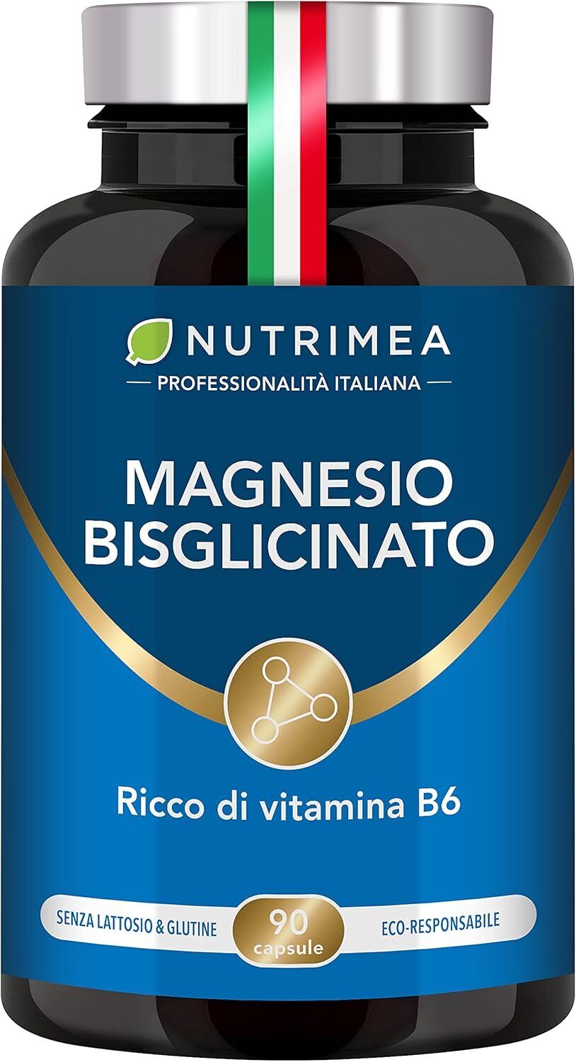 Magnesio Bisglicinato | Forma Chelata | Con Vitamina B6 | Contro Stress e...