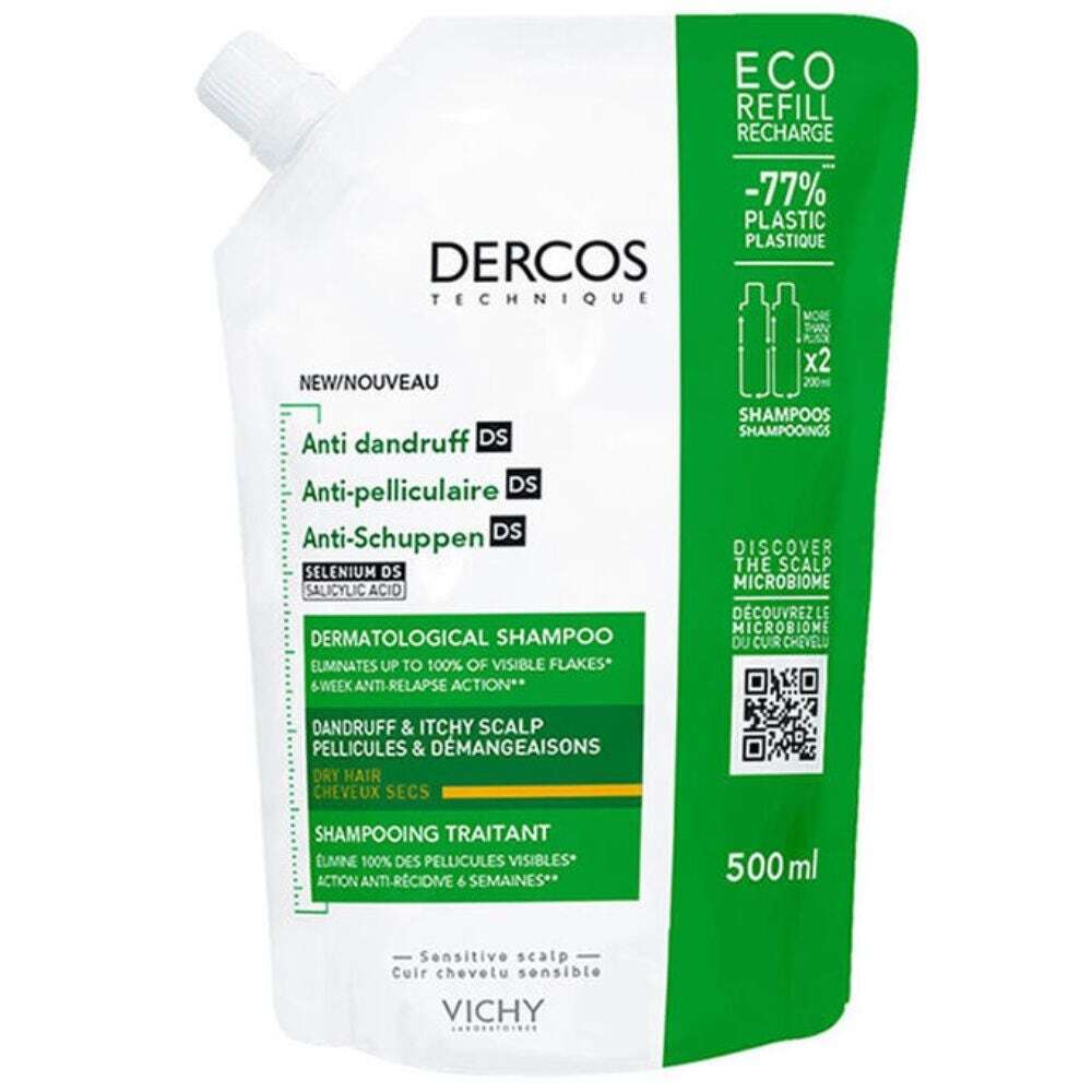 Vichy Dercos - DS Shampoo Antiforfora DS Capelli Secchi Refill, 500ml