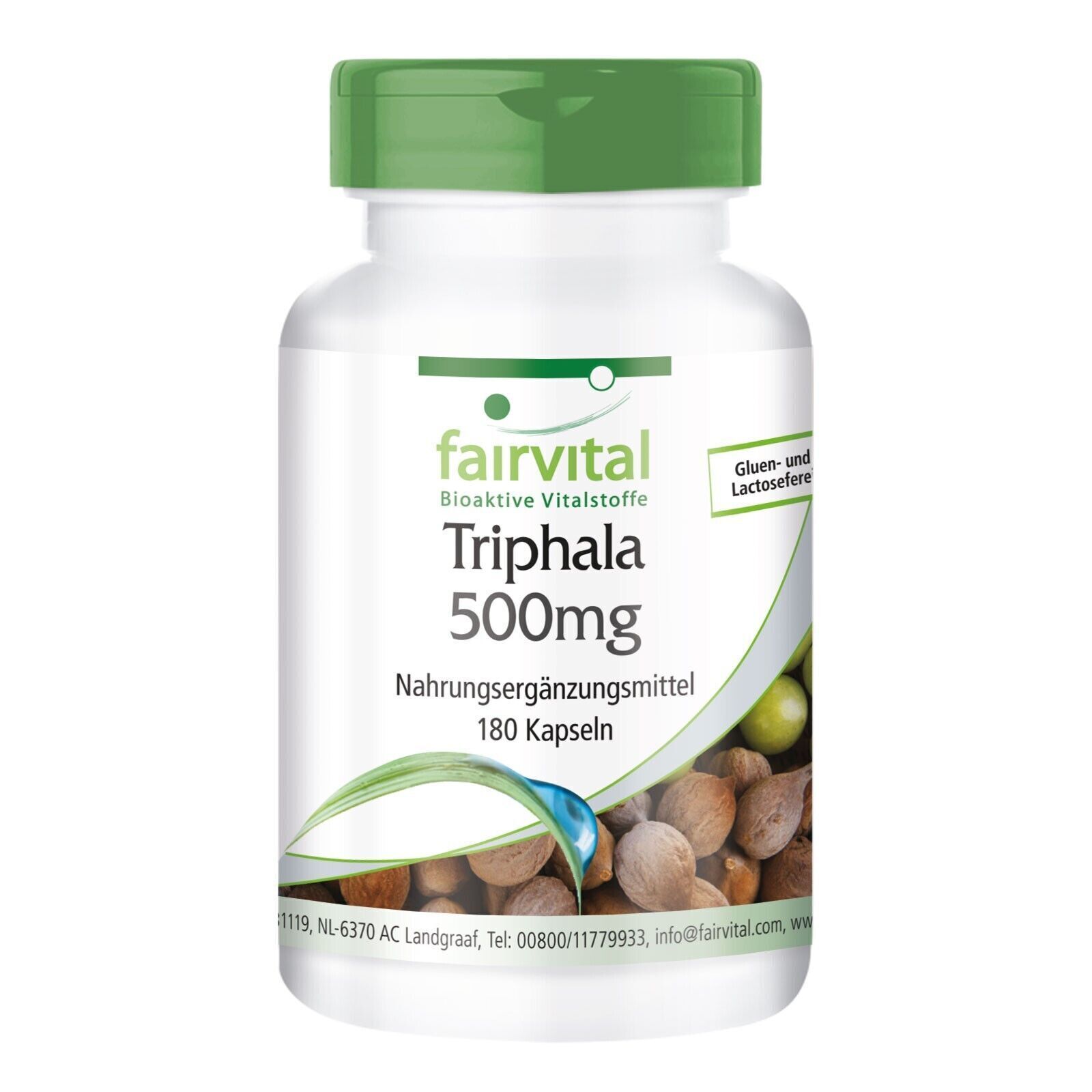 Triphala 500 mg - 180 capsule tre frutti: Amalaki, Haritaki, Bibhitaki - vegan