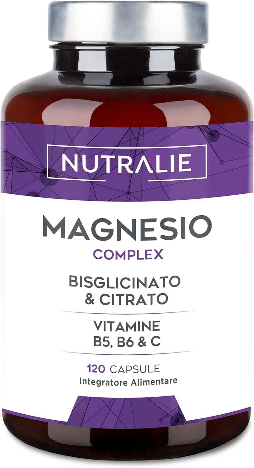 Nutralie Integratore Magnesio Completo Citrato Bisglicinato 2145mg 120 Capsule