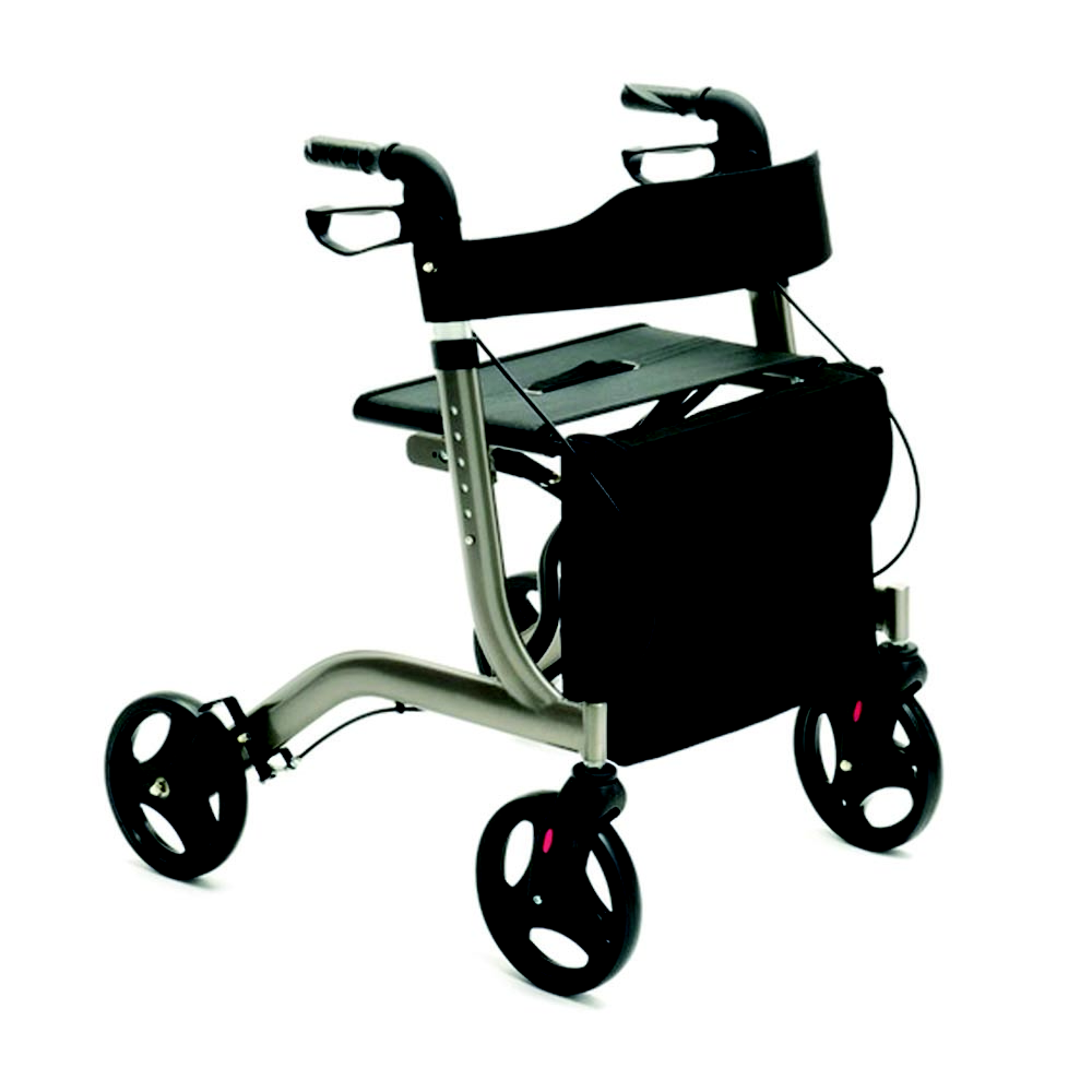 KSP Deambulatore Girello rollator per anziani R24 Pieghevole 4 ruote Grigio