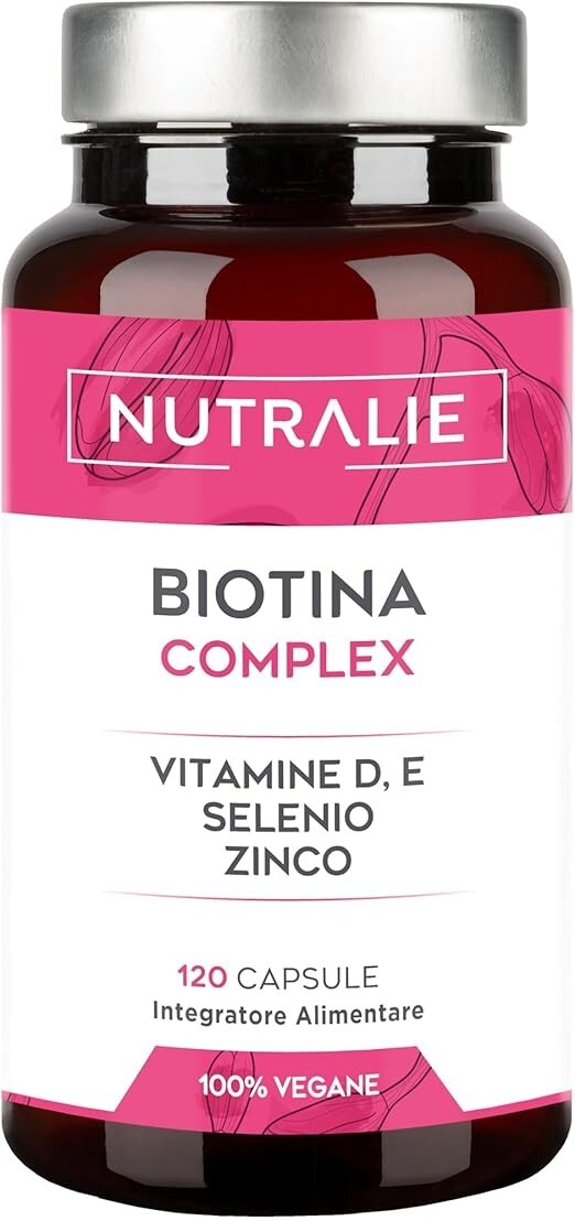 Nutralie BIOTINA Zinco Selenio Vit. E D integratore capelli unghie 120 capsule