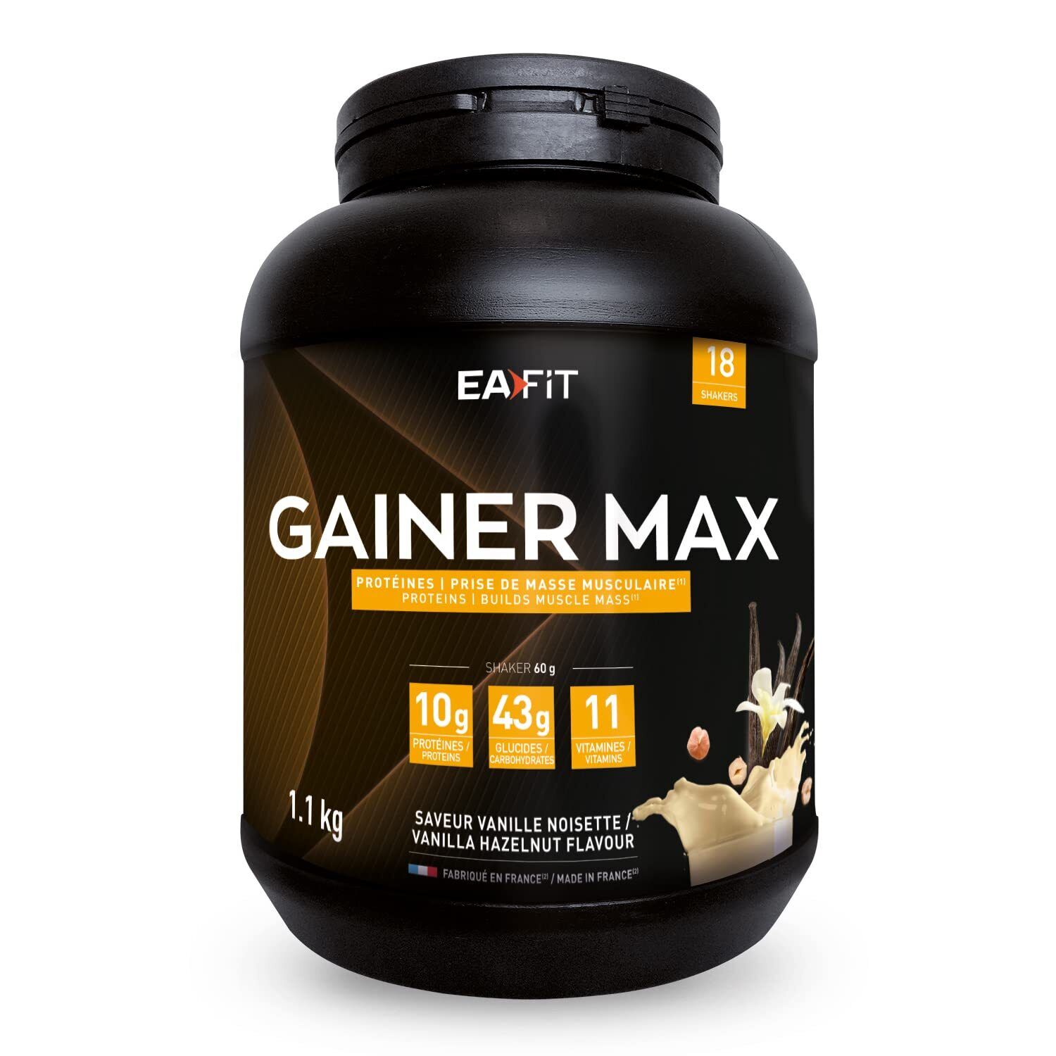 MASS GAINER EAFIT GAINER MAX 11 kg Proteine in Polvere Gusto Vaniglia Nocciol...